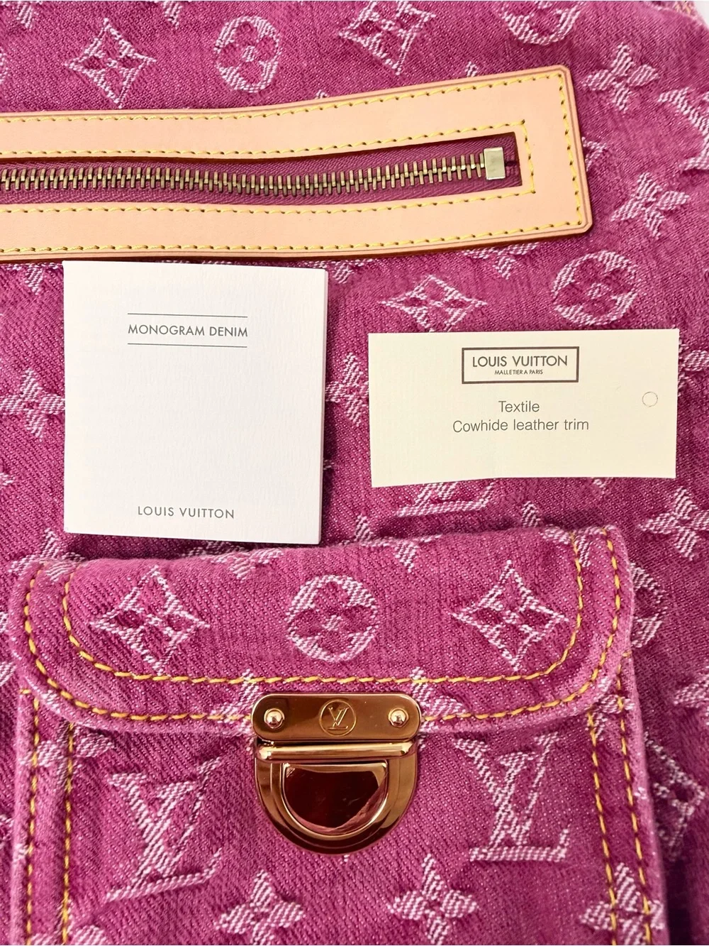 Louis Vuitton Monogram Denim Baggy GM Pink Limited Edition
